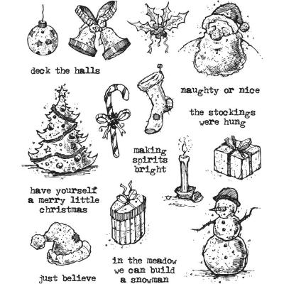 Stampers Anonymous Tim Holtz Cling Stamps - Tattered Christmas